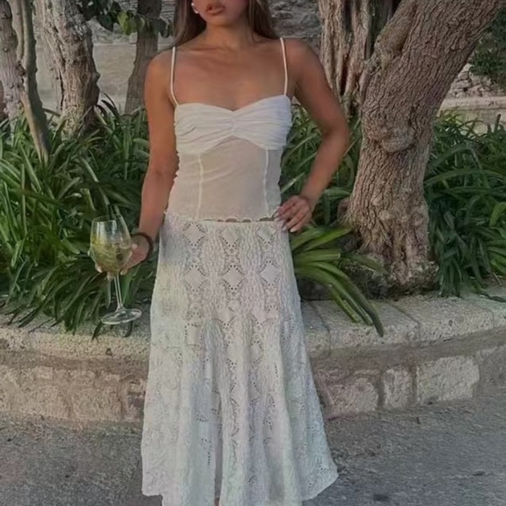 New Reformation Milly Top cream white Fior Di Latte